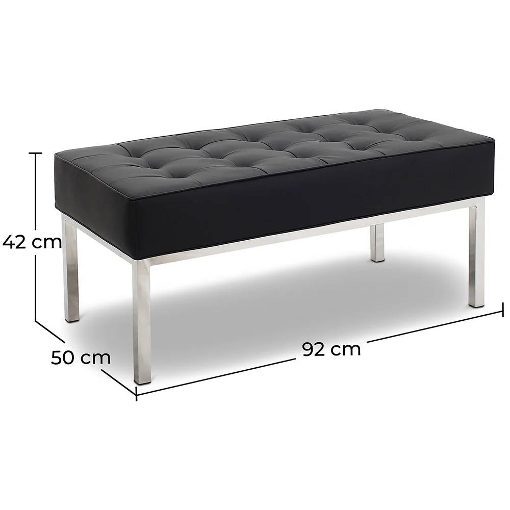 Design Bench - 2 seats - Upholstered in Leather - Konel image 10
