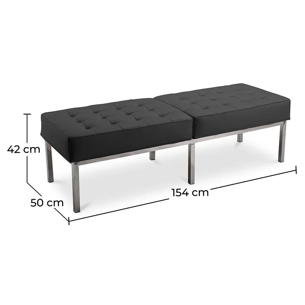 Bench Upholstered in Leather - 3 Seats - Kannes image 10