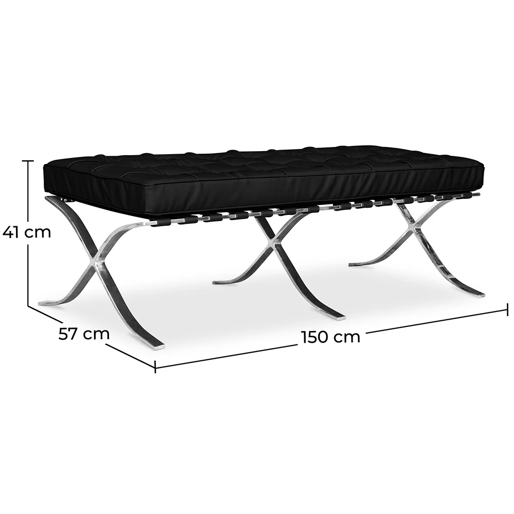 Leather-upholstered bench - Footrest - Town image 10