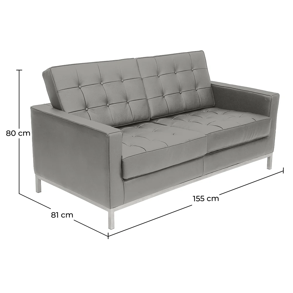 Polyurethane Leather Upholstered Sofa - 2 Seater - Konel image 10