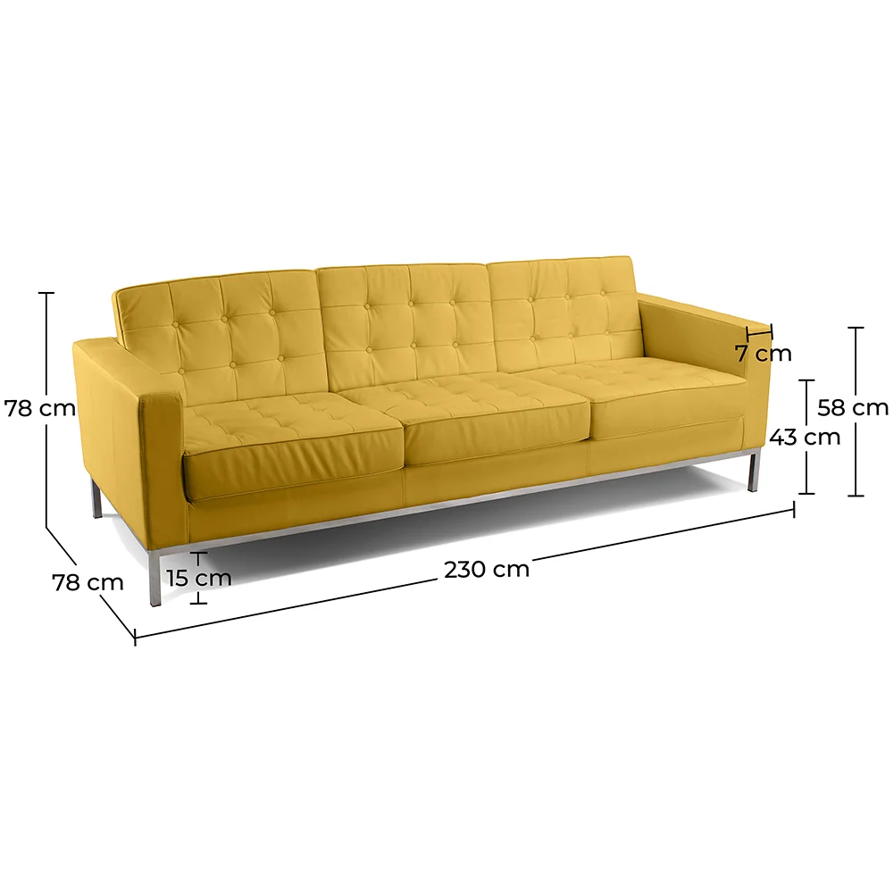 Polyurethane Leather Upholstered Sofa - 3 Seater - Konel image 10