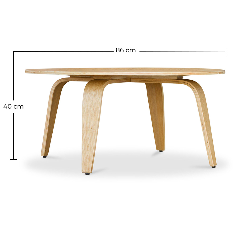 Round Wooden coffee table - Ply image 10