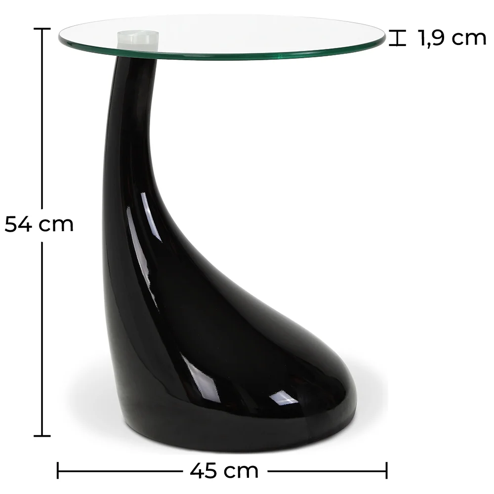 Designer Round Side Table - Glass - Lawa Bistro image 10