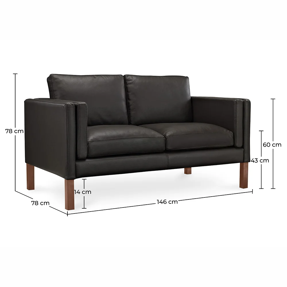 Leather Upholstered Sofa - 2 Seater - Mordecai image 10