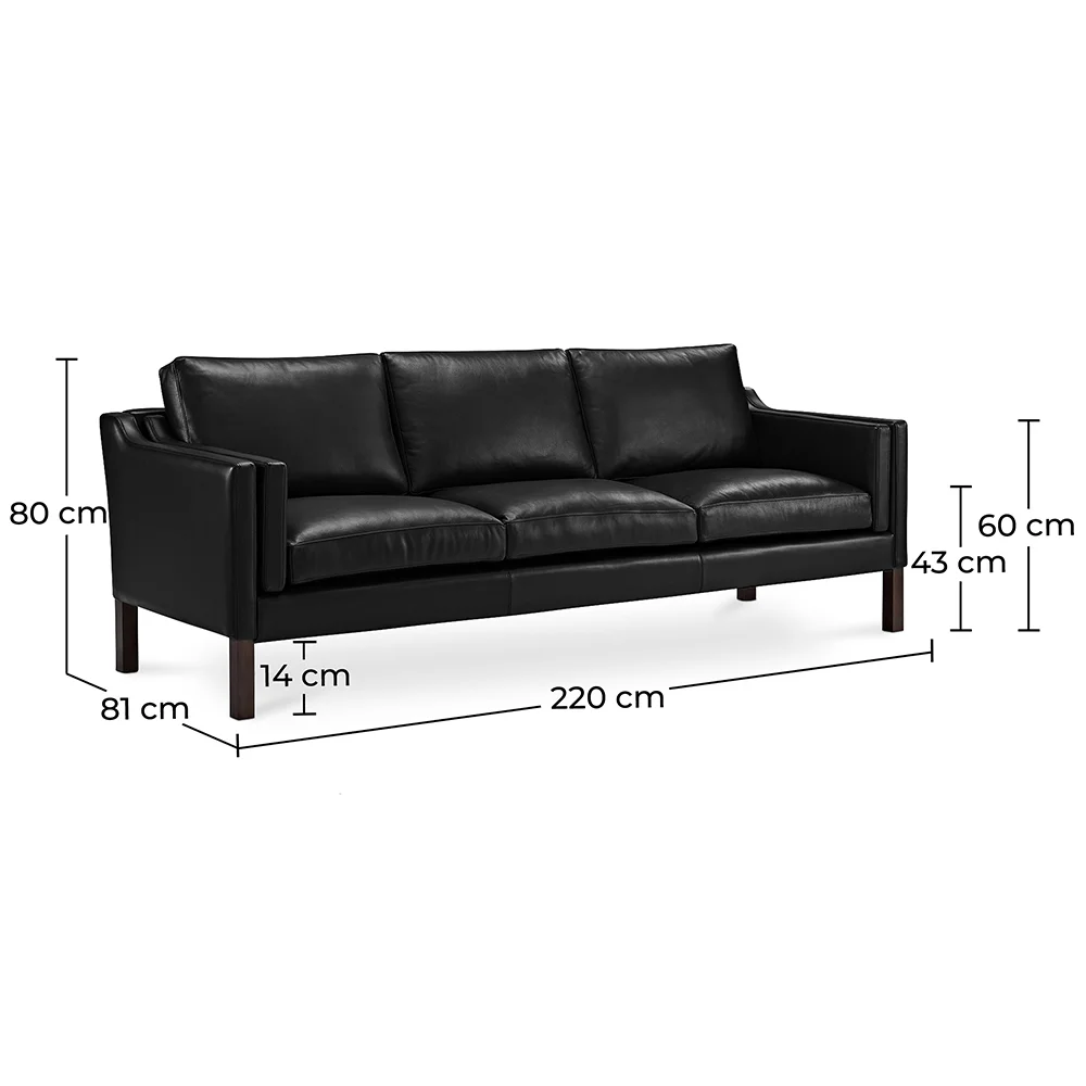 Leather Upholstered Sofa - 3 Seater - Menache image 10