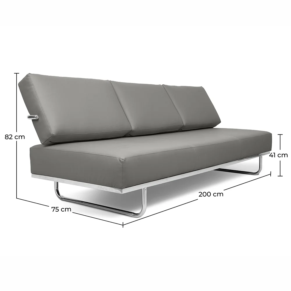 Polyurethane Leather Upholstered Sofa Bed - 3 Seater - Kart image 10
