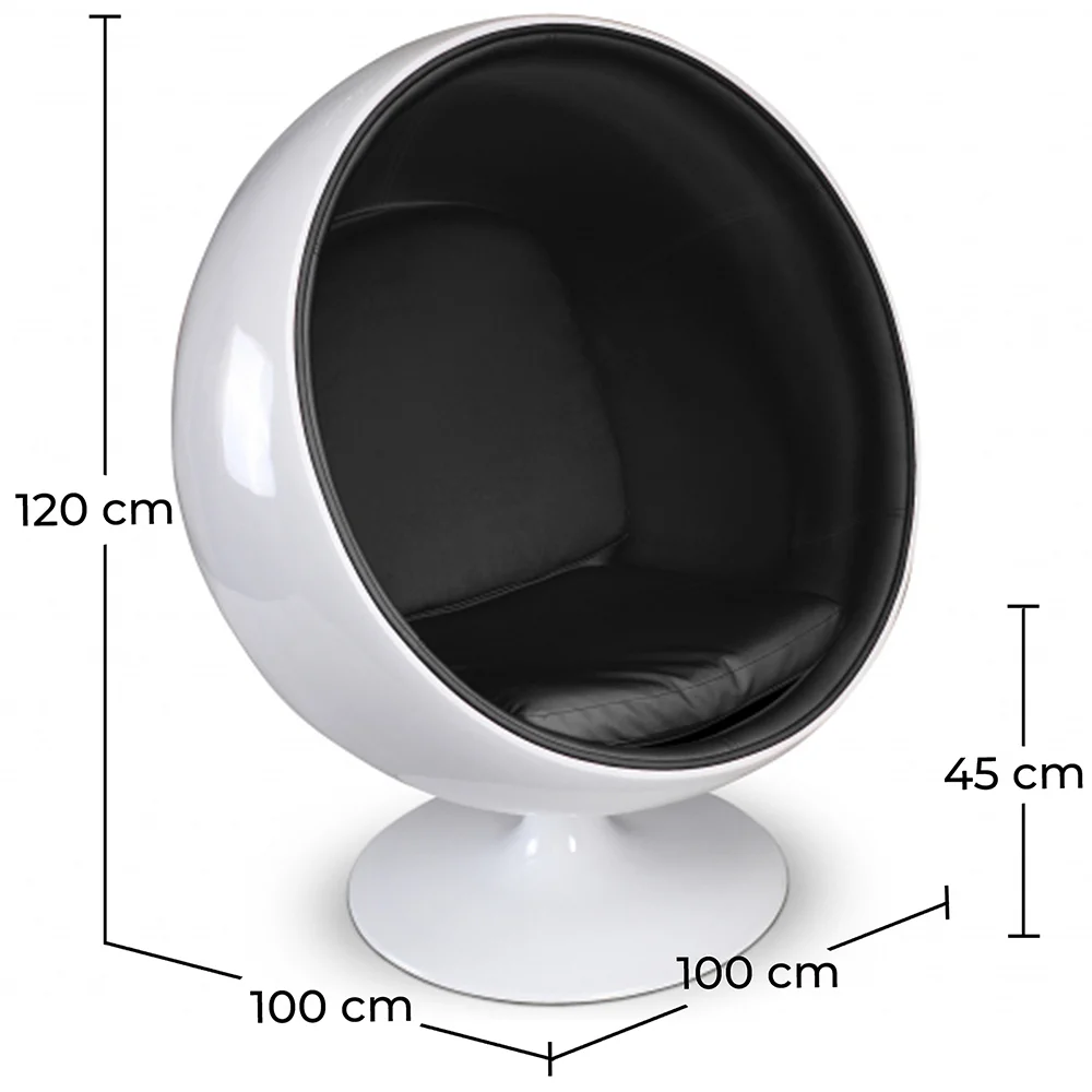 Ball Design Armchair - Upholstered in Faux Leather - Batton image 10
