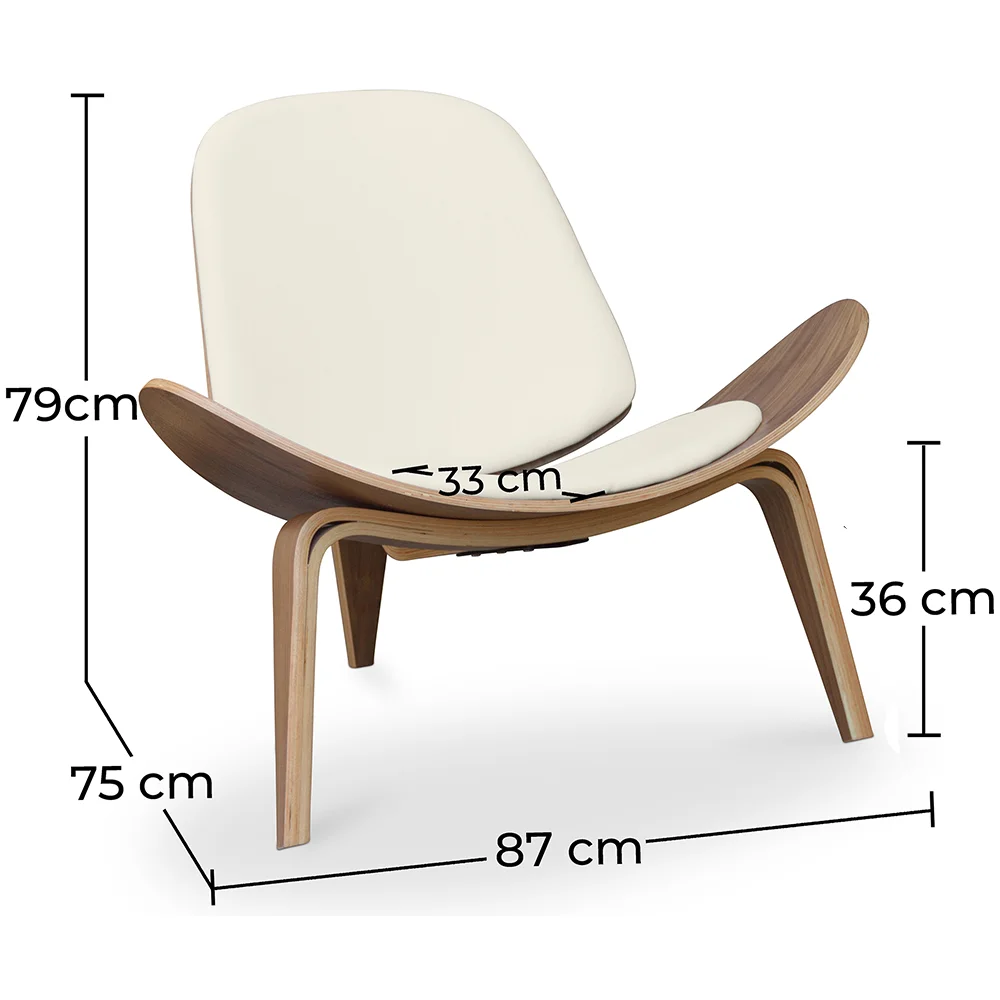 Designer armchair - Scandinavian armchair - Faux leather upholstery - Lucy image 10