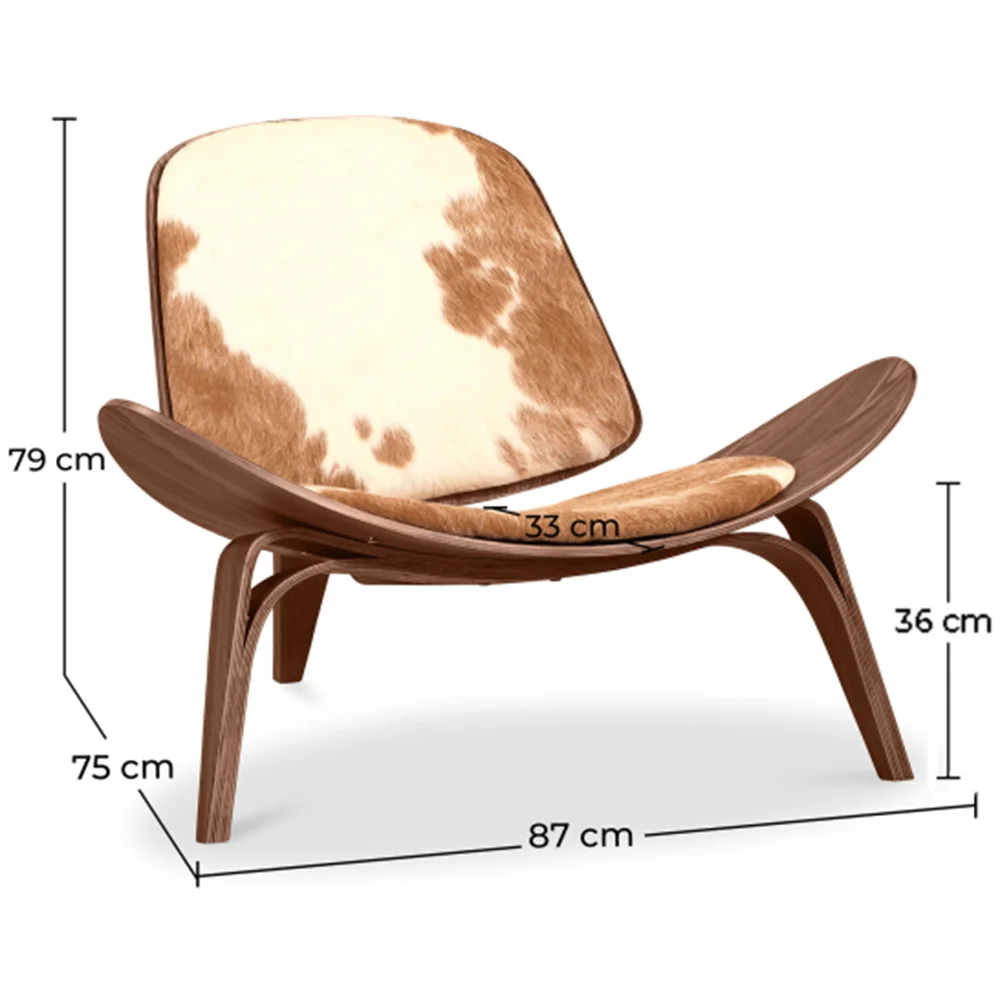 Design Armchair - Scandinavian Style - Upholstered in Pony - Lucy image 10