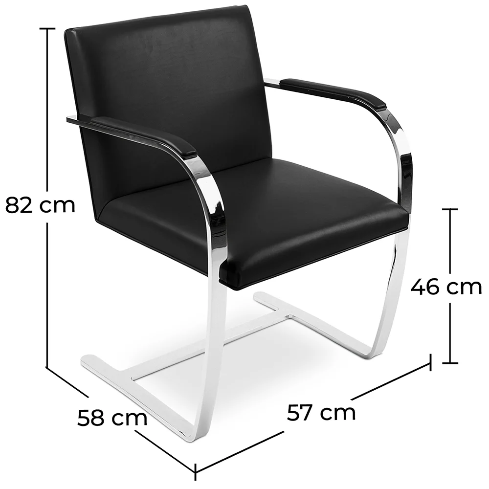 Office Chair with Armrests - Desk Chair Upholstered in Leatherette - Brama image 10