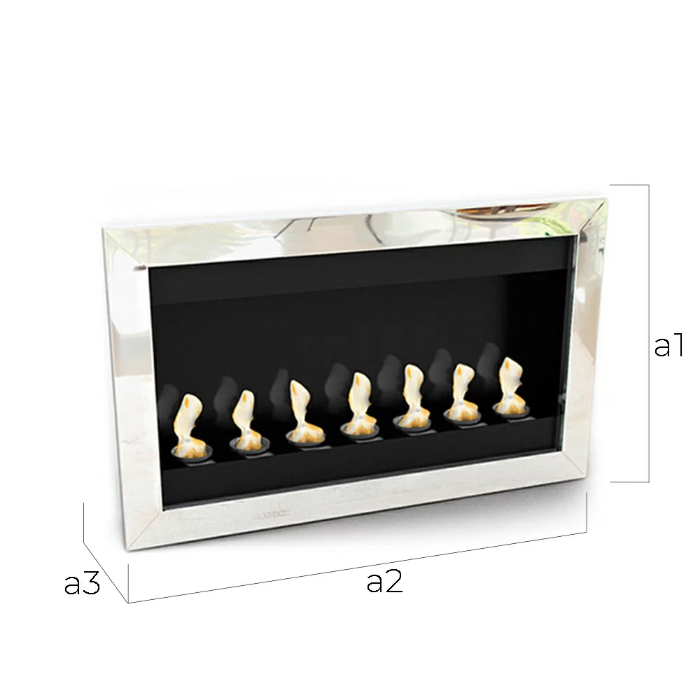 Modern stainless steel ethanol wall Fireplace - VPF-FD50-MIRROR image 10