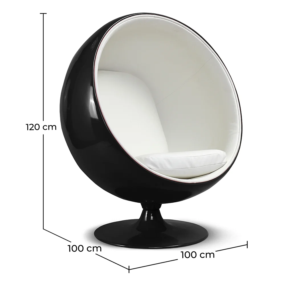 Ball Design Armchair - Upholstered in Faux Leather - Baller image 10