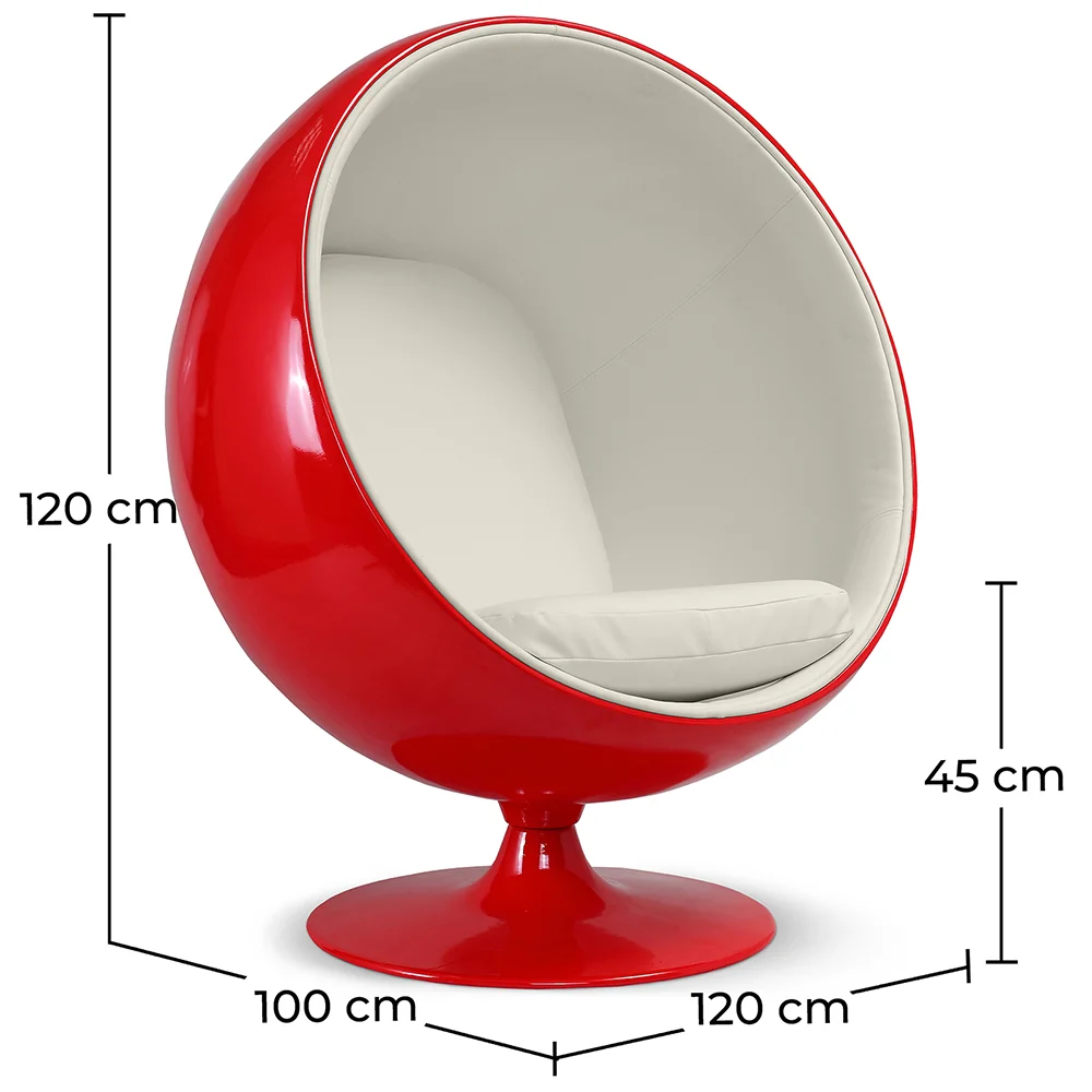 Ball Design Armchair - Upholstered in Faux Leather - Baller image 10