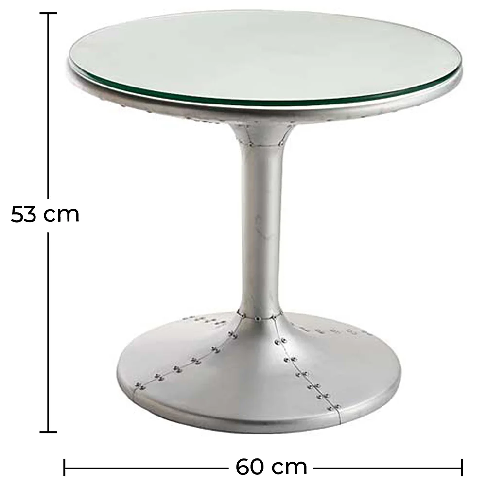 Round Coffee Table - Aviator Style Side Table - Metal - Tulip image 10