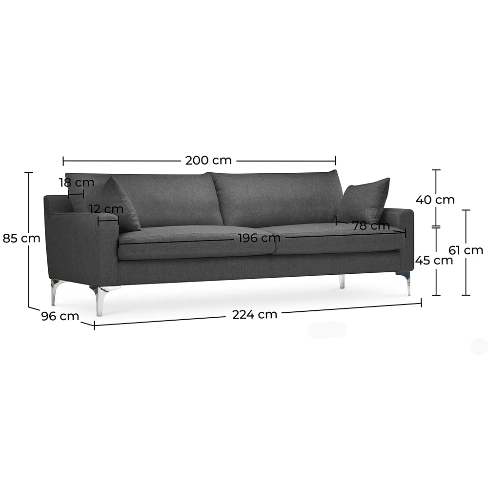 3 Seater Sofa - Fabric Upholstered - Uza image 10