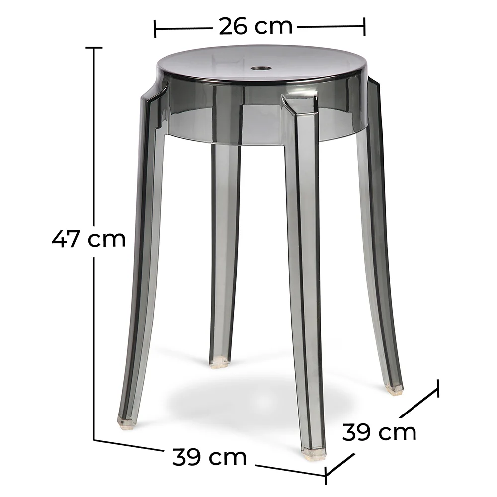 Industrial Design Bar Stool - Transparent - 47cm - Victoria Queen image 10