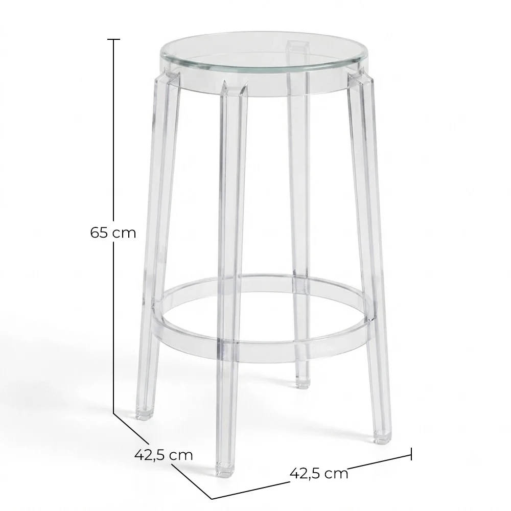 Transparent Design Stool - 65cm - Arthur image 10