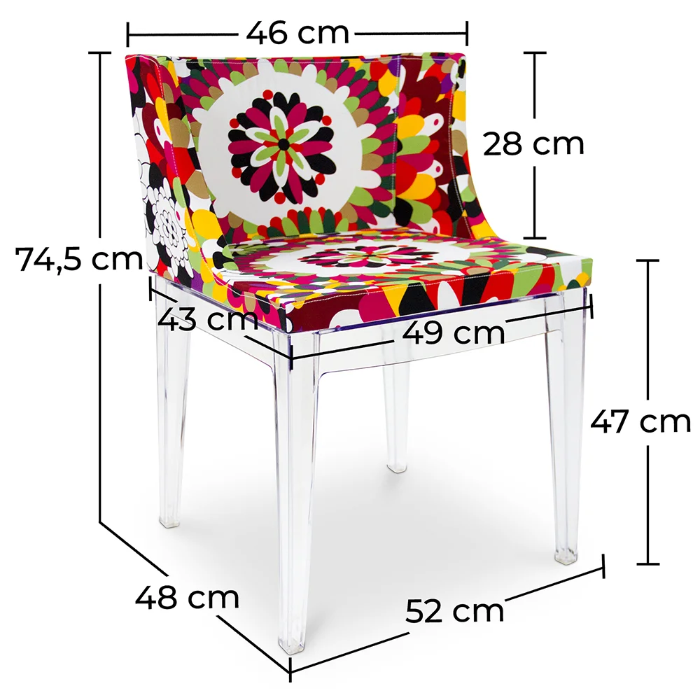 Dining Chair - Transparent Legs - Patterned Design - Miss Style image 10