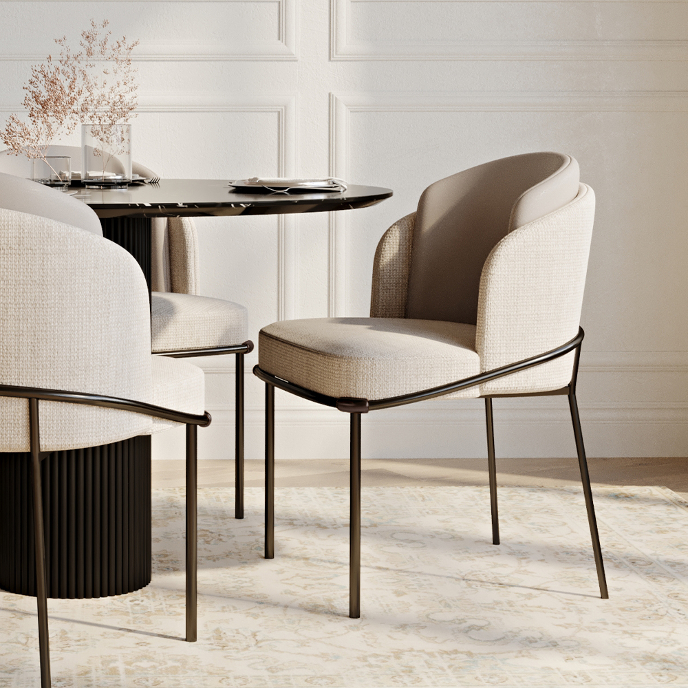 Dining Chair - Upholstered in Fabric - Amin | Privatefloor