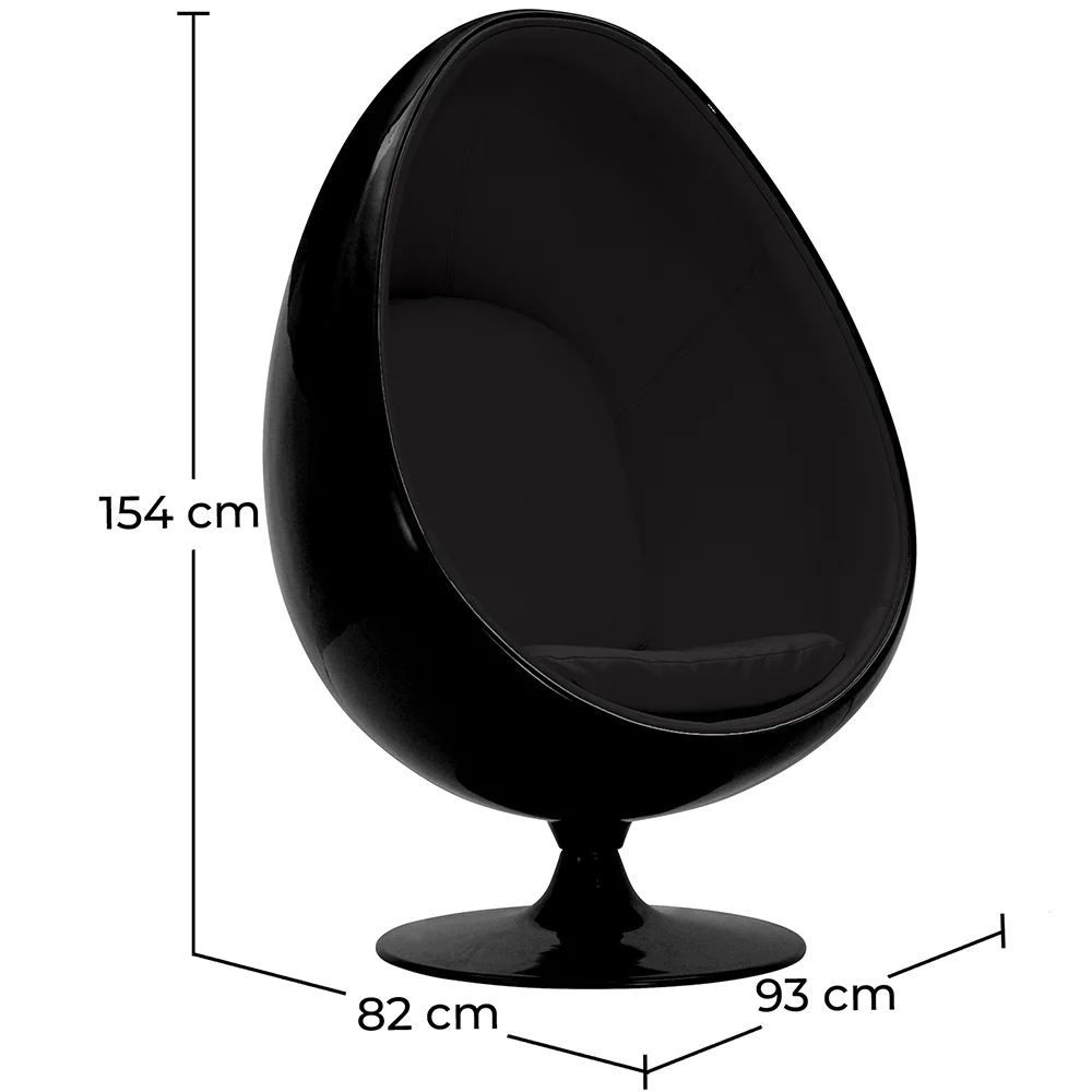 Egg Design Armchair - Upholstered in Faux Leather - Eny image 10
