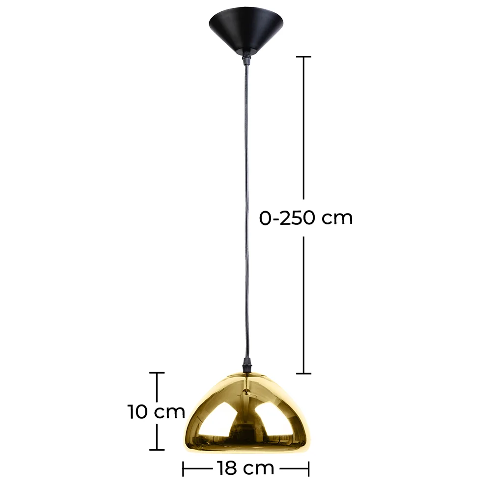 Designer Ceiling Lamp - Chrome Metal Pendant Lamp - 18cm - Nullify image 10