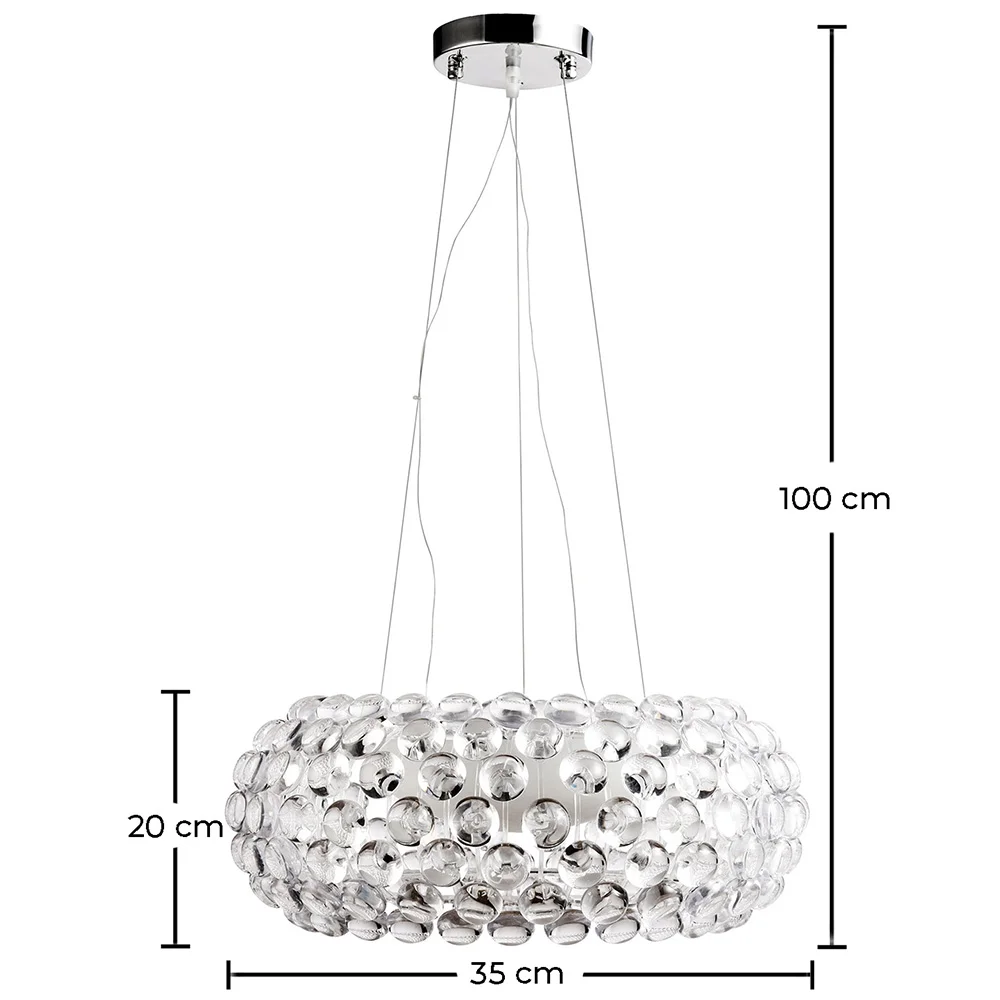Ceiling Lamp - Crystal Glass Ball Pendant Lamp - 35cm - Savoni image 10