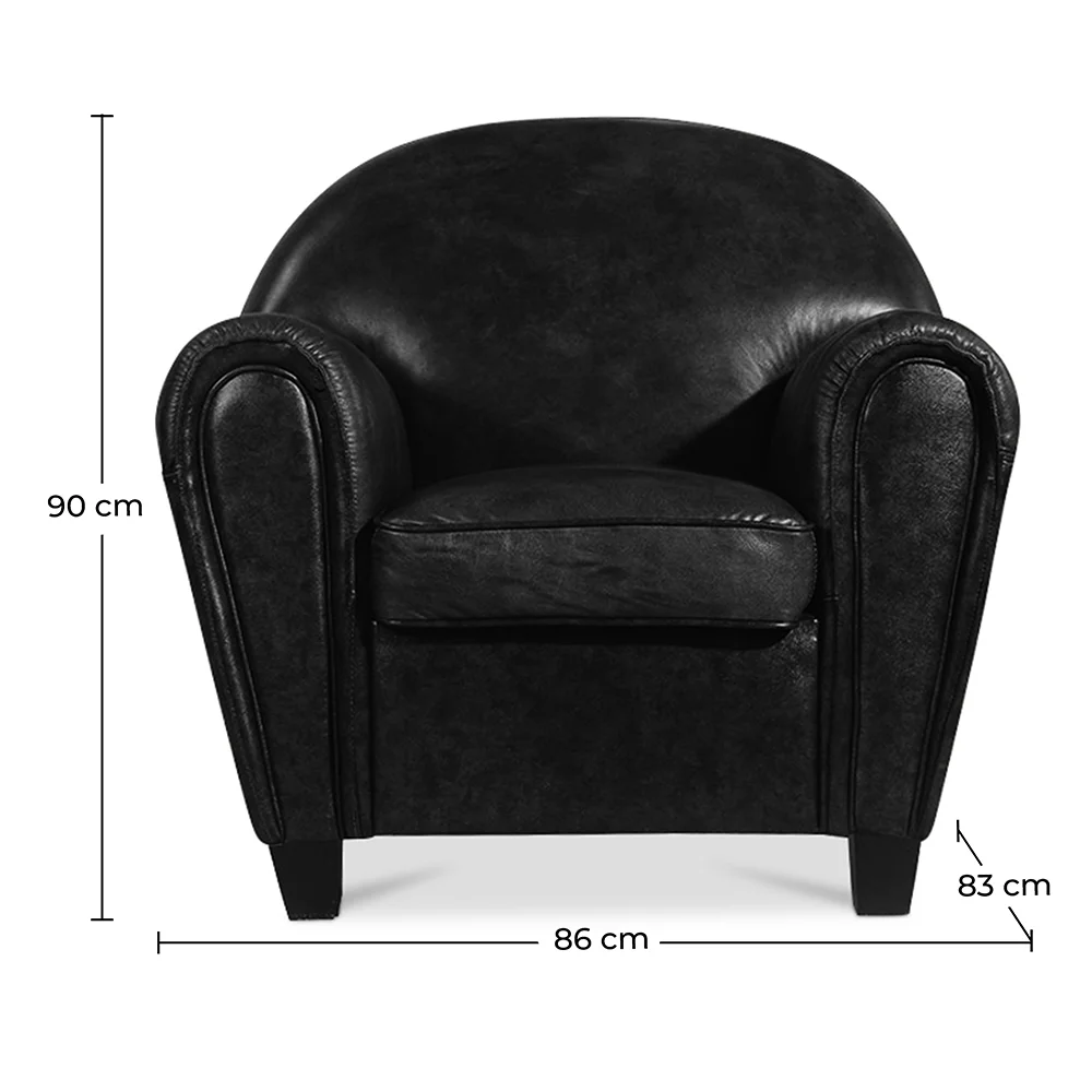 Armchair with Armrests - Upholstered in Leather - Club image 10