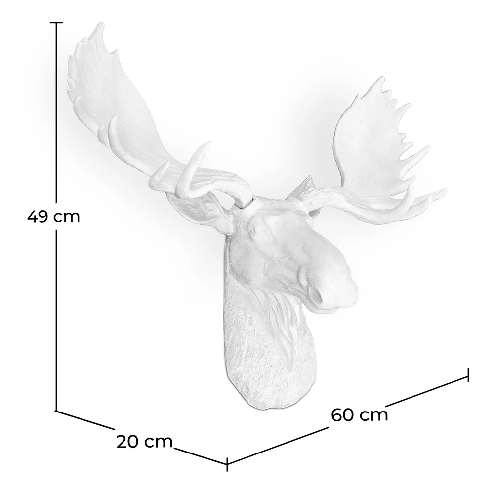 Wall Decoration - White Moose Head - Uka image 10