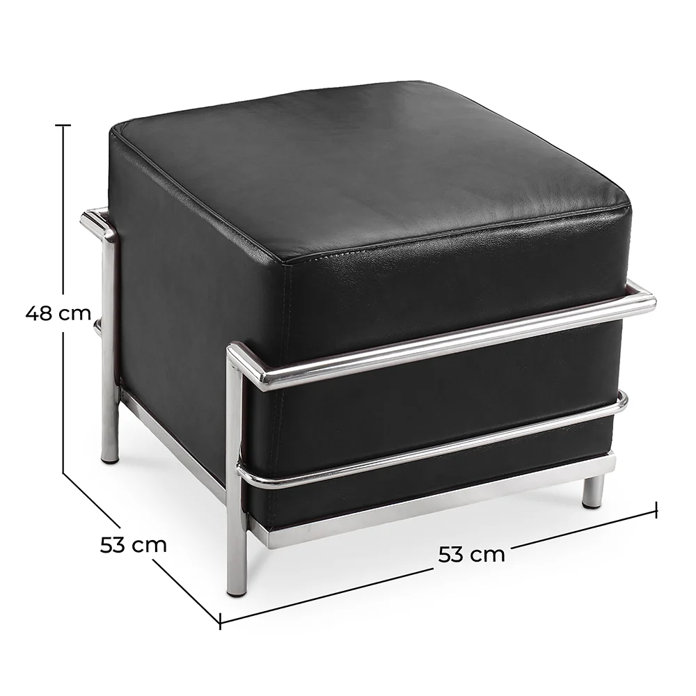 Square footrest - Leather upholstered - Kart image 10