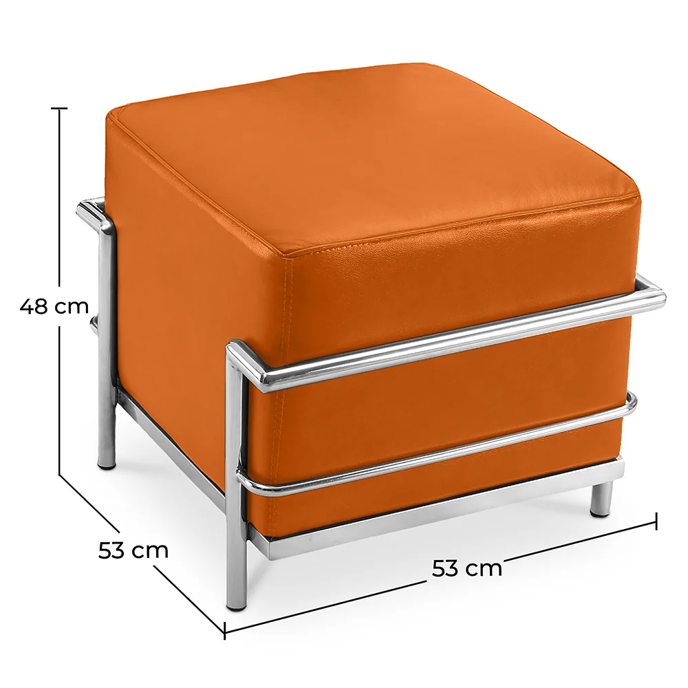  Square Footrest - Upholstered in Faux Leather - Kart image 10