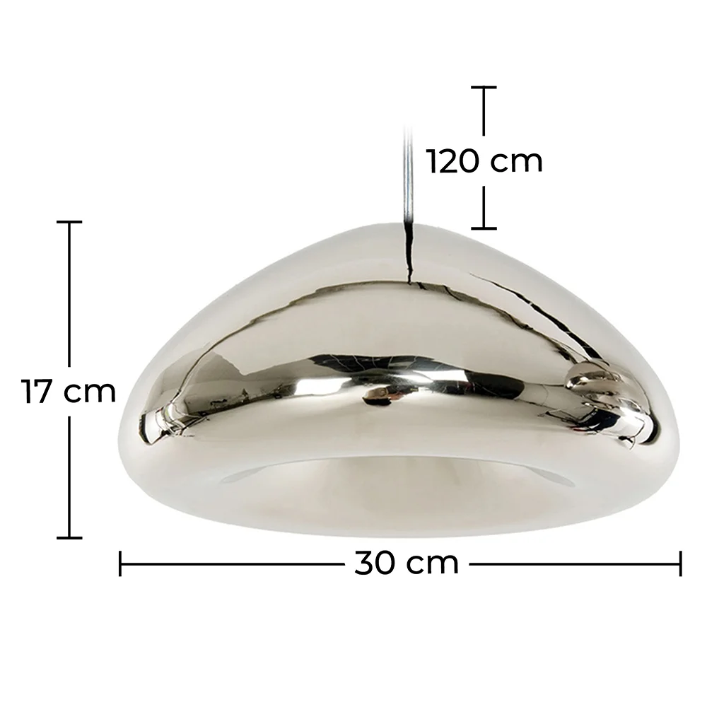 Ceiling Lamp - Chrome Metal Pendant Lamp - 30cm - Nullify image 10