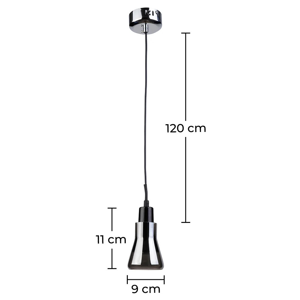 Ceiling Lamp Design - Small Chrome Metal Pendant - Carter image 10