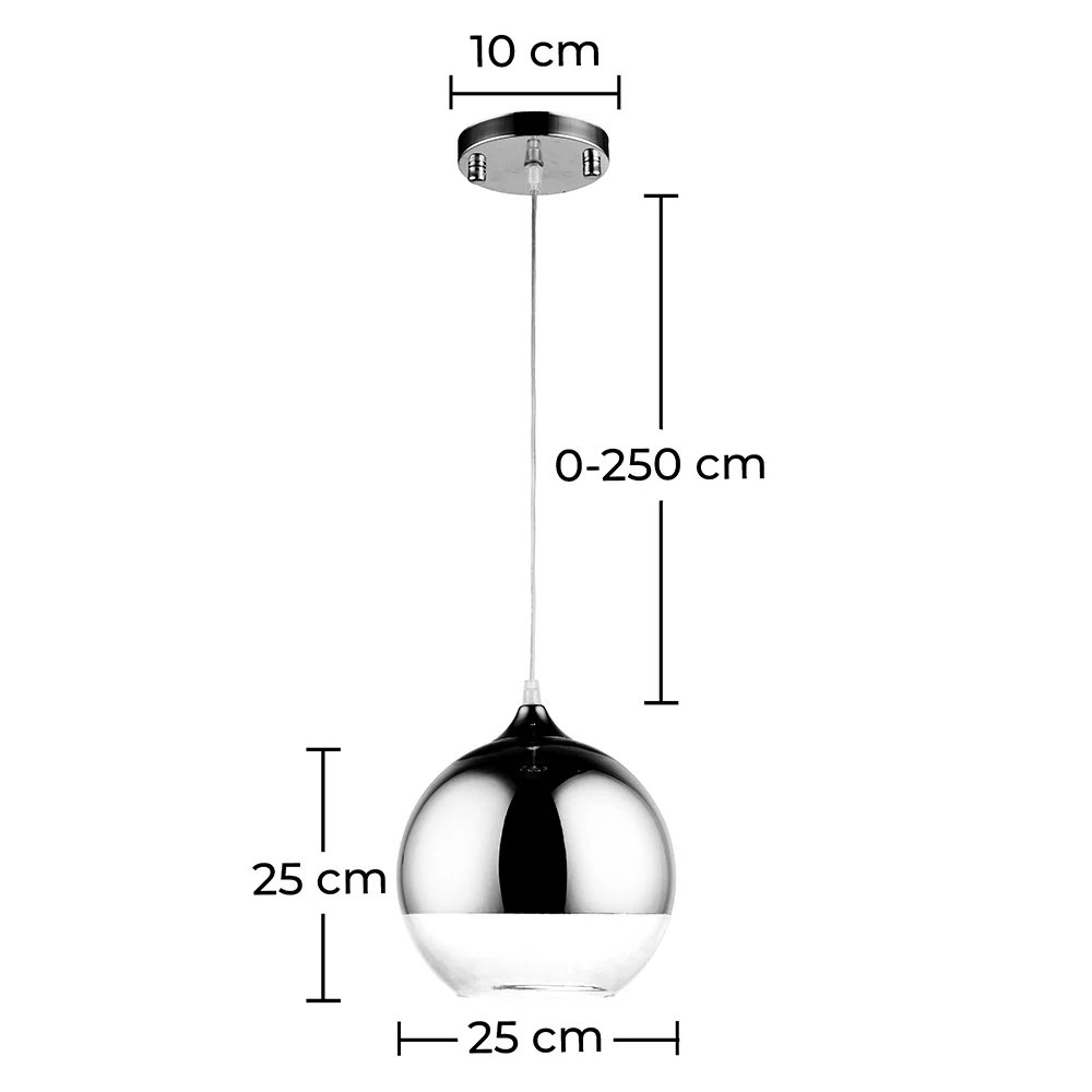  Design Ball Ceiling Lamp - Chrome Metal Pendant Lamp - Speculum image 10