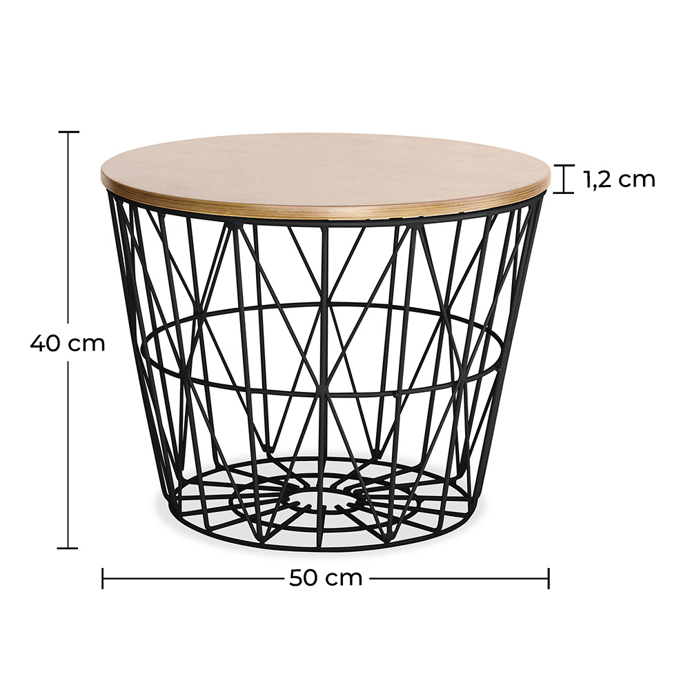 Round Side Table - Industrial Design - Wood and Metal - Basker image 10