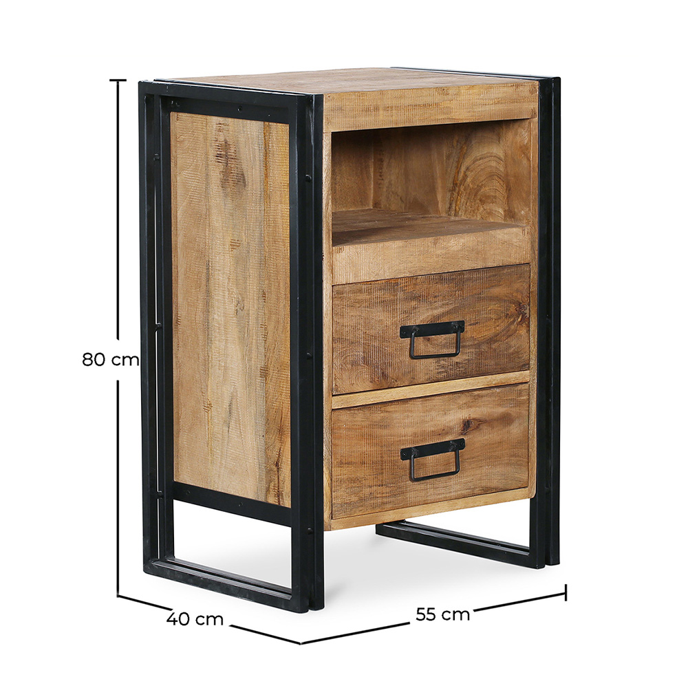 Nightstand - Industrial Design - Wood and Metal - Onawa image 10