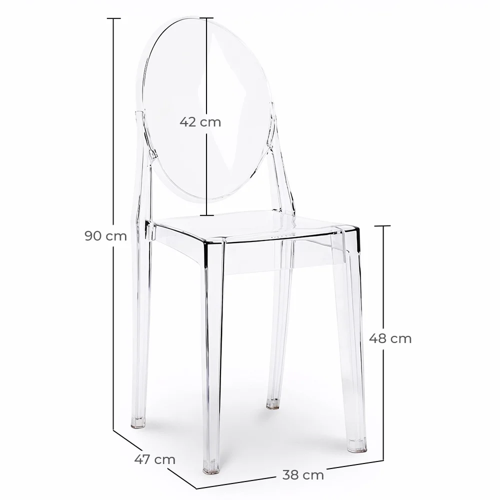 Pack of 2 Transparent Dining Chairs - Victoria Queen image 10