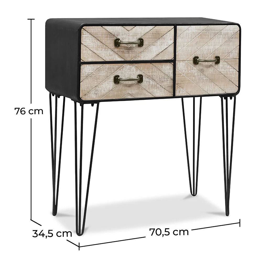 Metal Sideboard - Industrial Design - 3 Drawers - Orson image 10