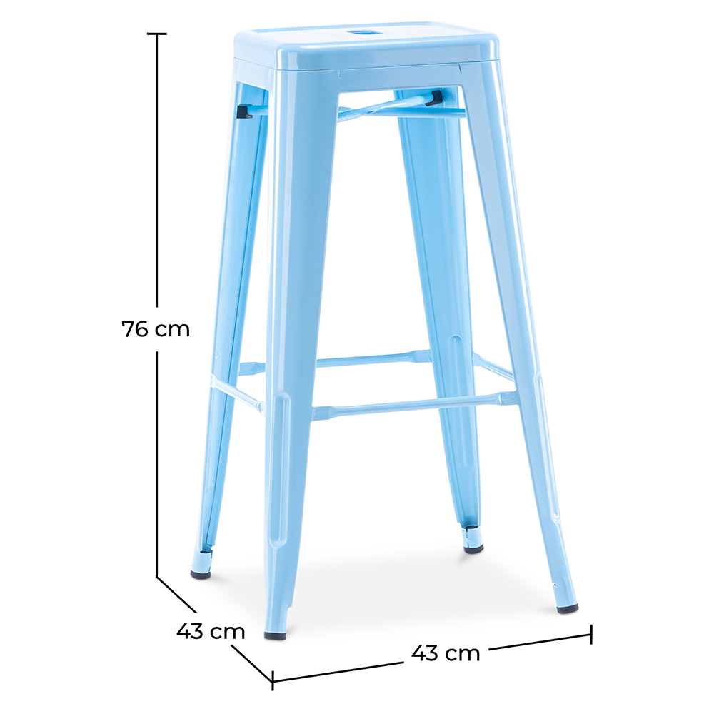 Bar Stool - Industrial Design - Steel - 76cm - Stylix image 10