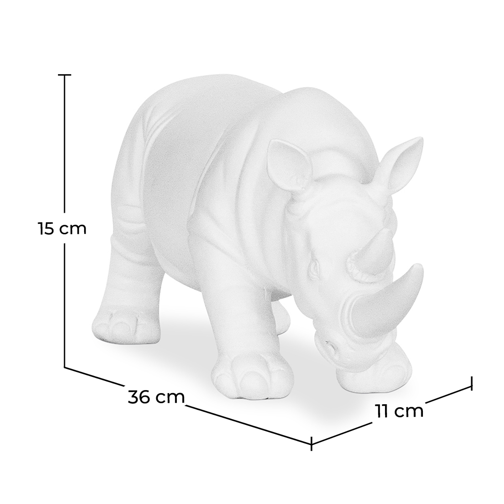 Decorative Figure Rhino - Matte White - Rhyn image 10