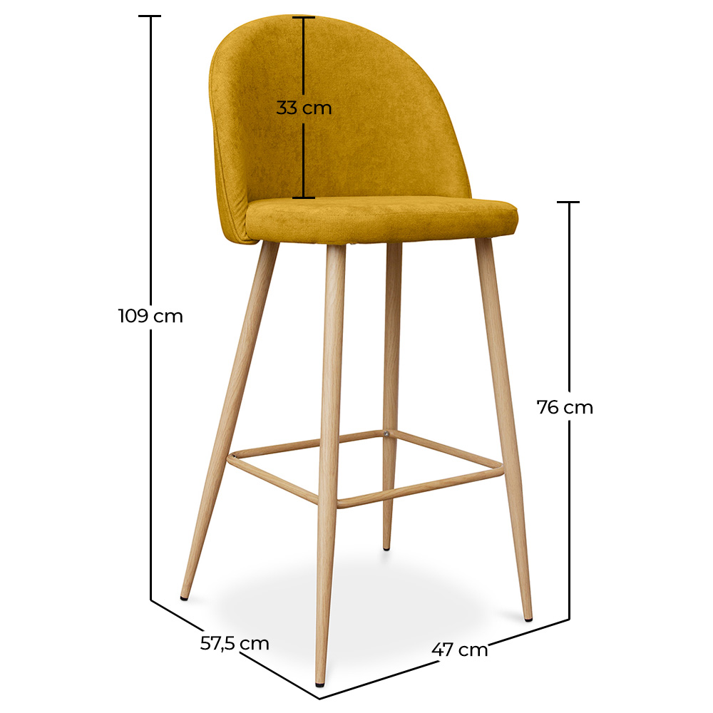 Fabric Upholstered Stool - Scandinavian Design - 76cm - Evelyne image 10