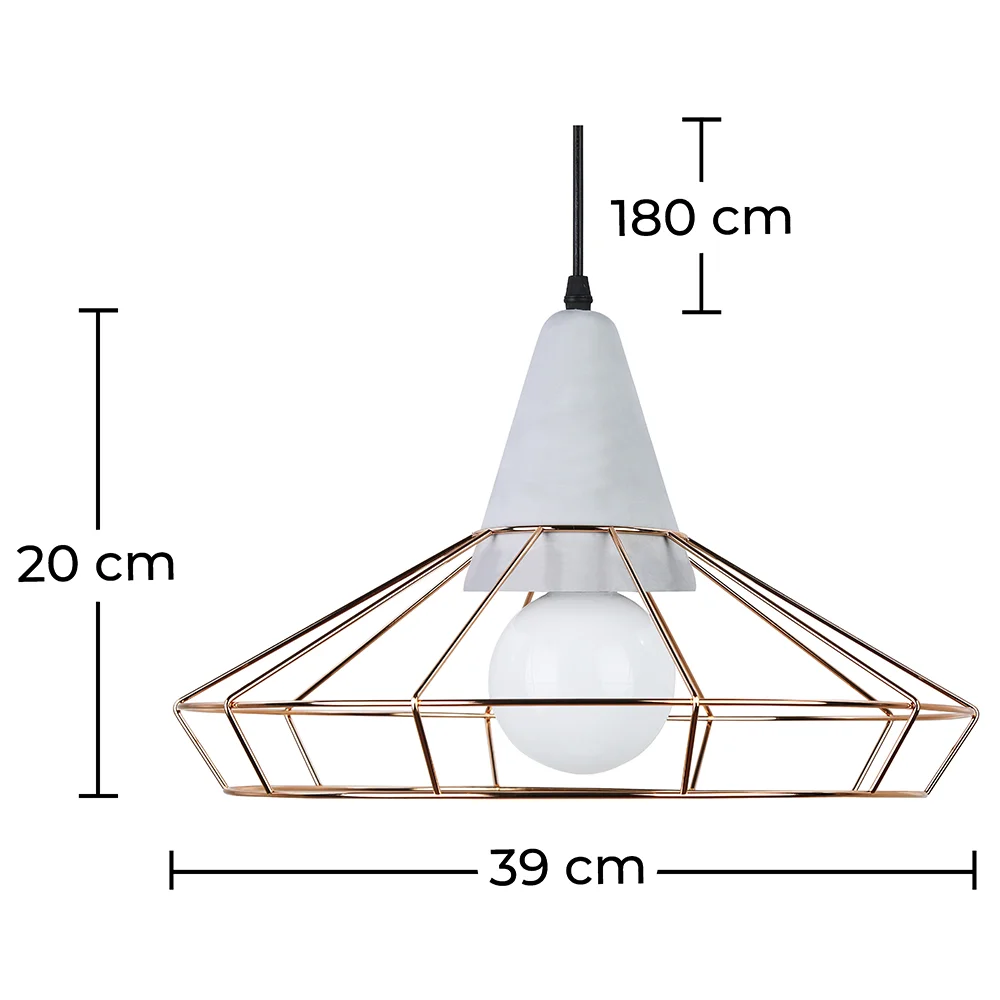 Ceiling Lamp Retro Design - Hanging Lamp Metal and Concrete - Giotto image 10