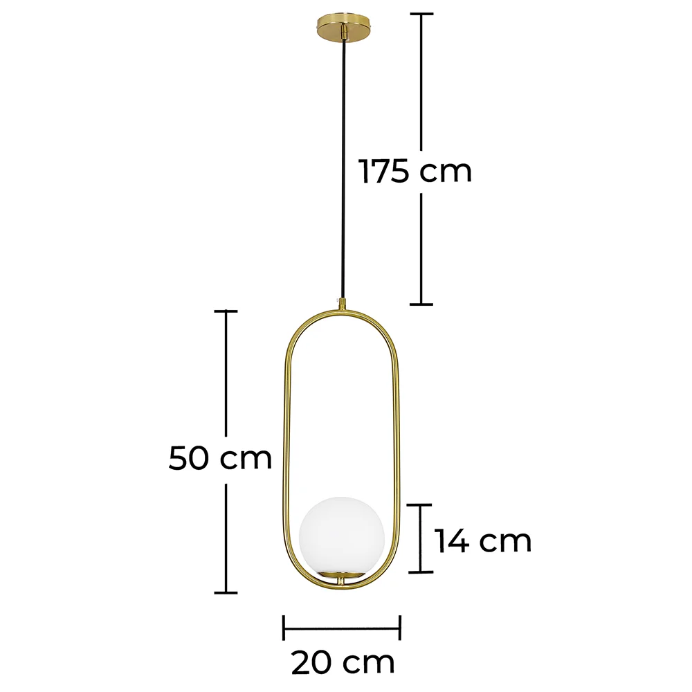 Globe Ceiling Lamp - Golden Pendant Lamp - Ruby image 10