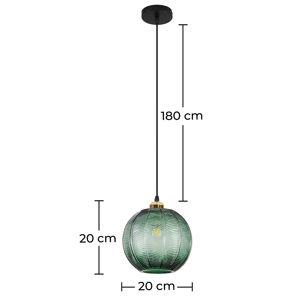 Vintage Design Ceiling Lamp - Green Ball Pendant Lamp - Viola image 10