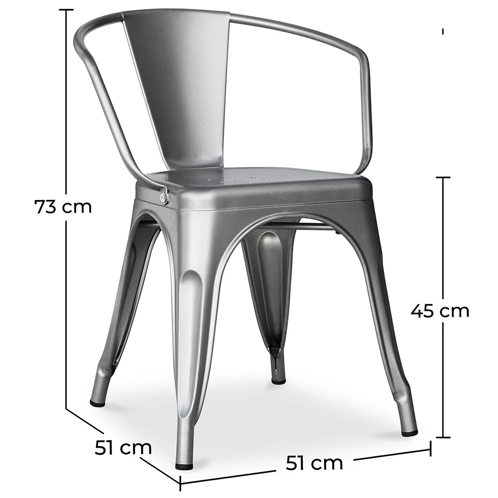 Dining Chair with Armrests - Steel - New Edition - Stylix image 10