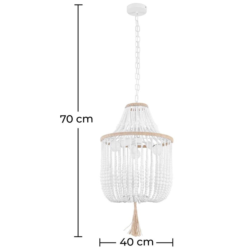 Wooden Ball Ceiling Lamp - Boho Bali Style Pendant Lamp - Lawan image 10
