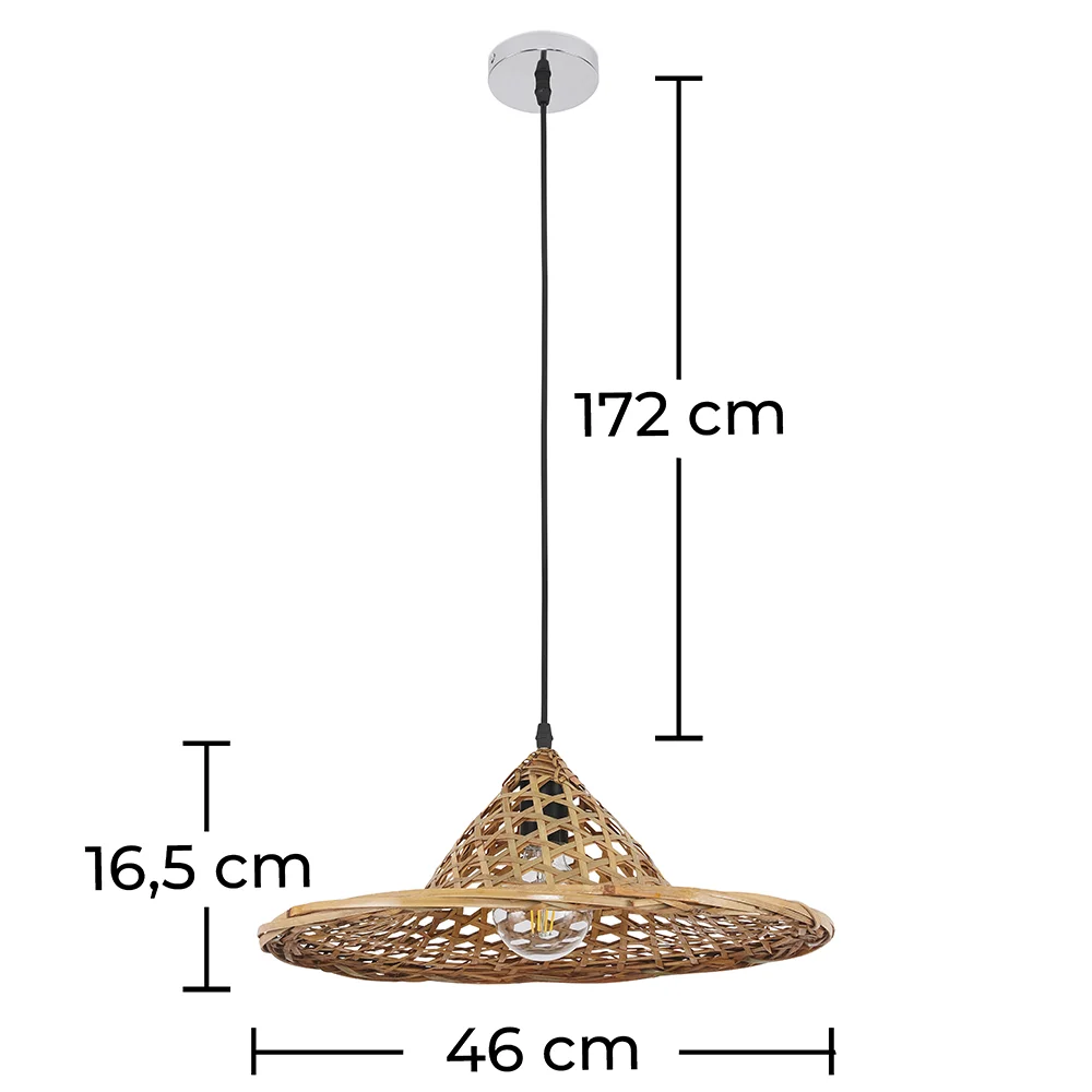 Bamboo Ceiling Lamp - Boho Bali Design Pendant Lamp - Flora image 10