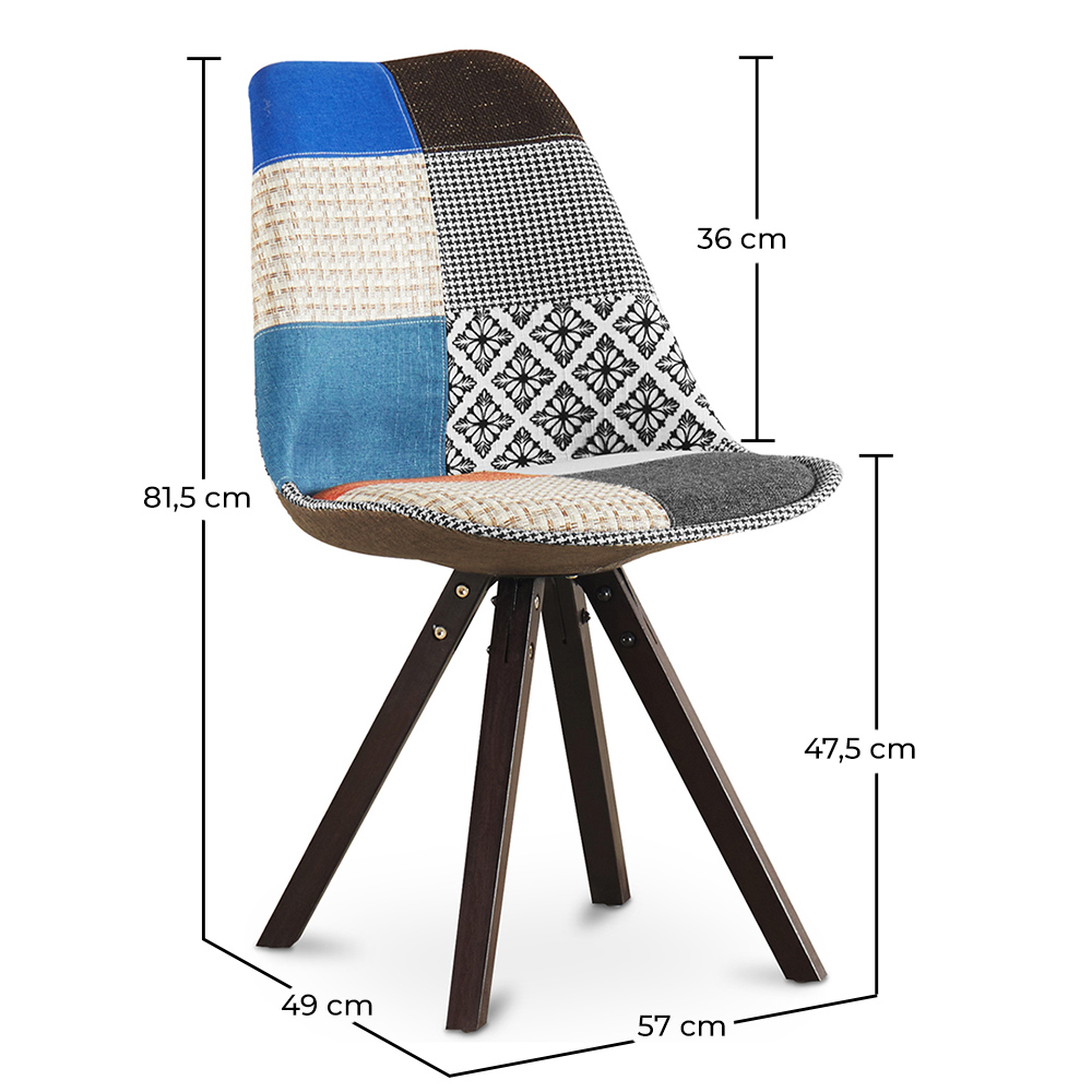 Dining Chair - Upholstered in Patchwork - Pixi  image 10