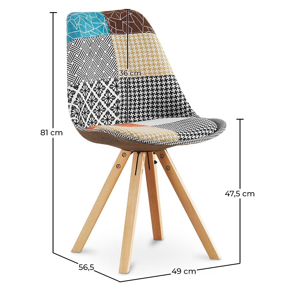 Dining Chair - Upholstered in Patchwork - Patty image 10