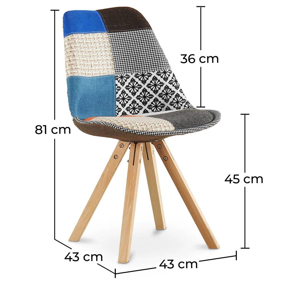 Dining Chair - Upholstered in Patchwork - Pixi  image 10