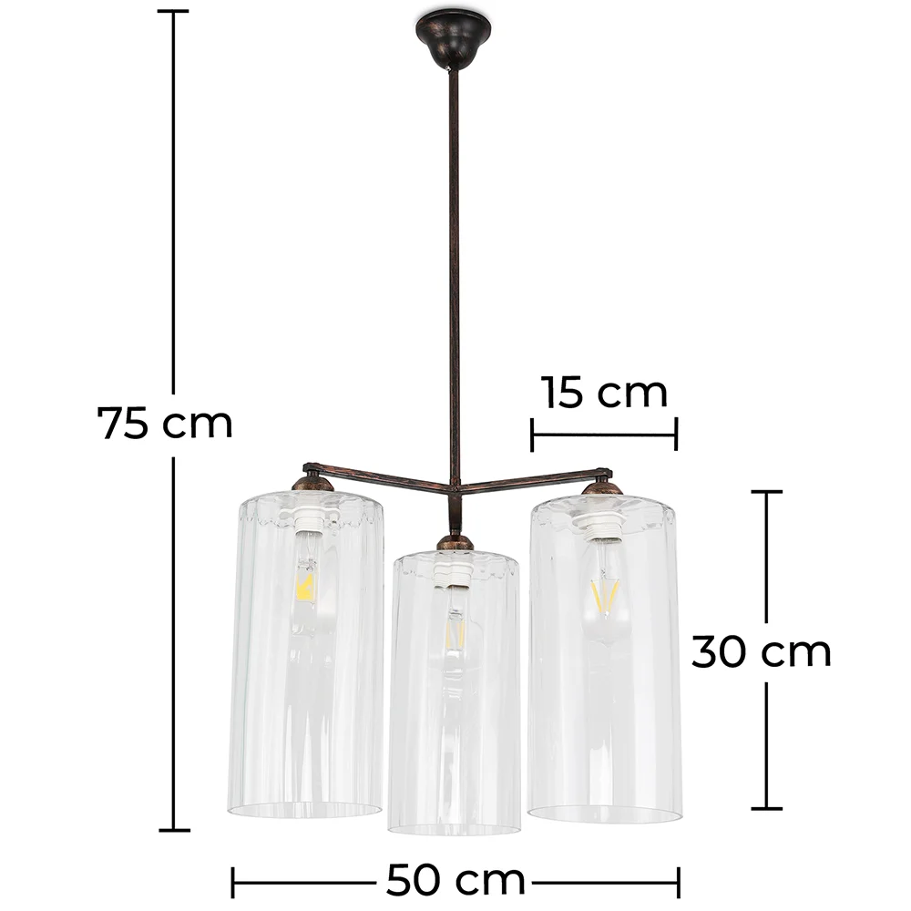 Crystal Ceiling Lamp - Pendant Lamp - 3 Arms - Reg image 10